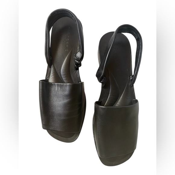 Robert Clergerie Black Leather Sandals Slingback EU 41 US 11 New in Box